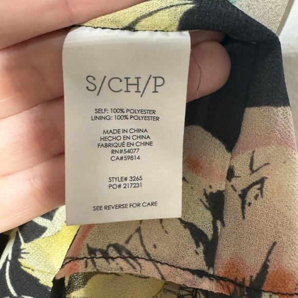 Cabi Top Women S Floral Gray Pink V Neck Ruffled Career Modest Office Spring - Picture 3 of 4